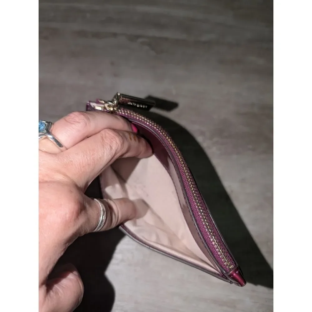 kate spade Metallic Fuchsia Patent Zip Wallet